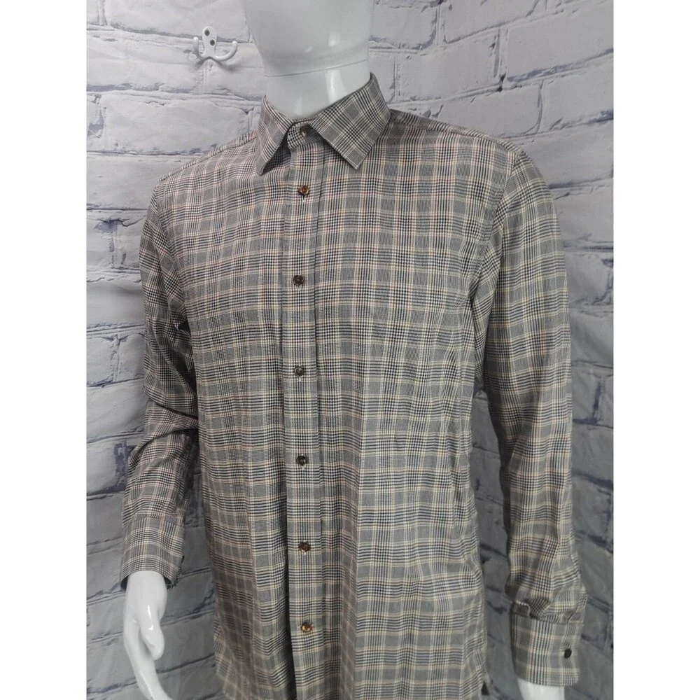 NEW Banana Republic Button Down Shirt Check Houndstooth Tailored Slim Fit Medium